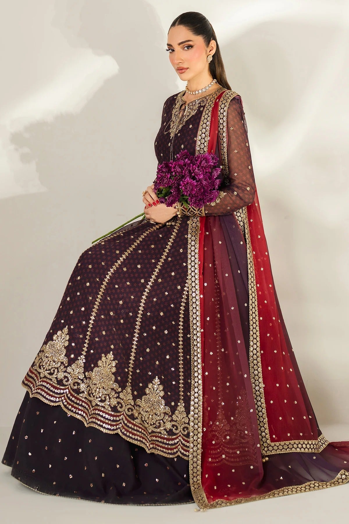 EMBROIDERED CHIFFON UC-3091
